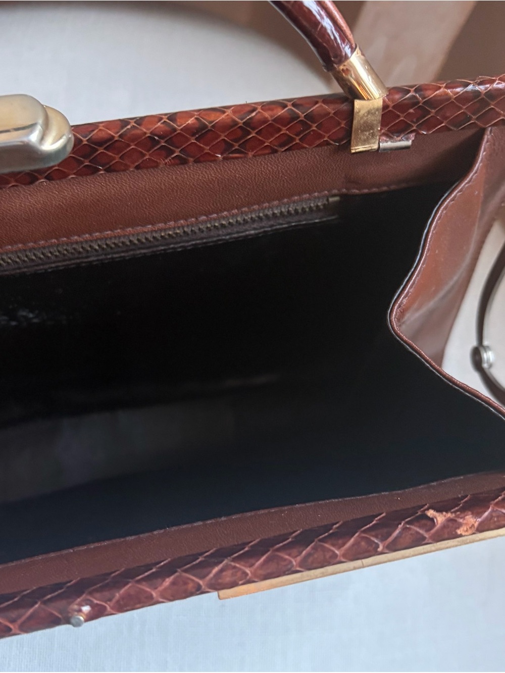 Brown python bag - Picture 6 of 14
